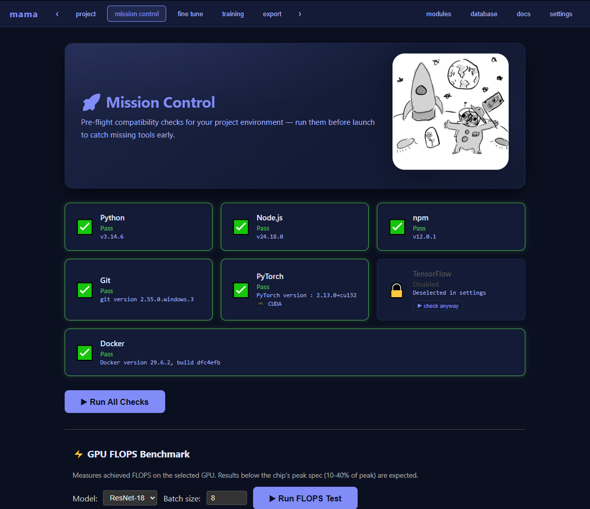 MAMA mission control
